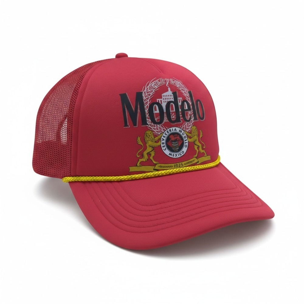 Modelo‎ Especial Cerveceria Mexico 1925 Red Trucker Hat Snapback Rope Detail